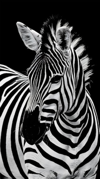 Striped zebra in black and white elegance generated by