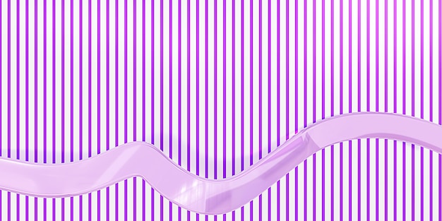 Stripes and ribbon background Fun bright colors 3D illustration