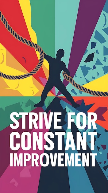 Photo strive for constant improvement colorful background and text tshirt design motivational quote illustration typography