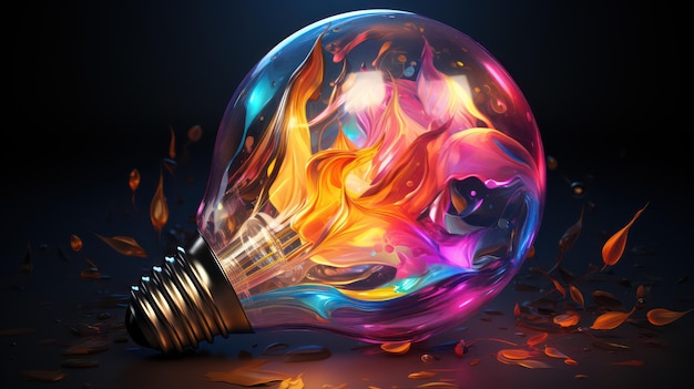 Strokes of Genius Icon of Imagination with Lightbulb and Artistic Touch