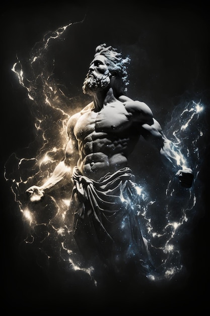 Strong greek god with muscles Beautiful illustration picture Generative AI