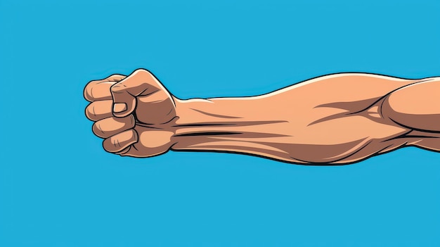 Strong hand icon cartoon symbol of a muscular arm and bicep