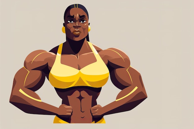 Strong independent black woman flat illustration