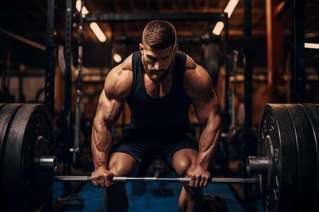 strong man training in gym