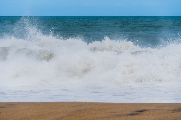 Strong waves in the sea at Rio das Ostras beach, in Rio de Janeiro.