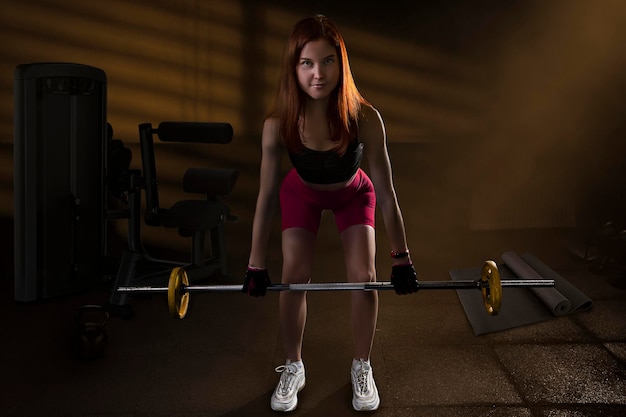 Strong woman doing weights Sports lifestyle Beautiful fitness woman