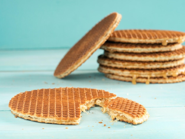 Stroopwafels or caramel Dutch Waffles