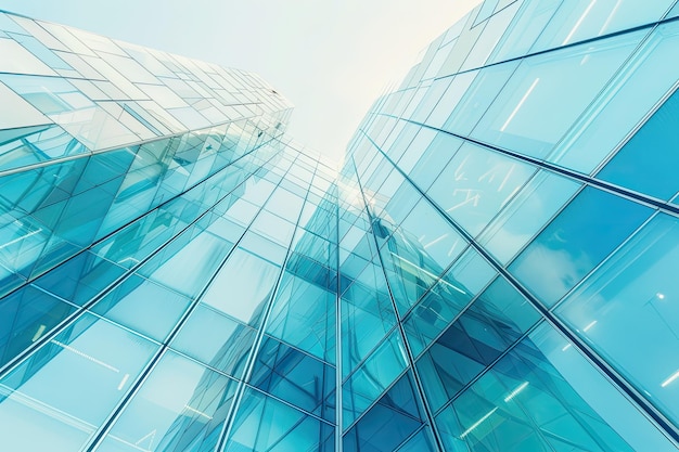 Structural glass facade of modern office building Abstract architecture fragment