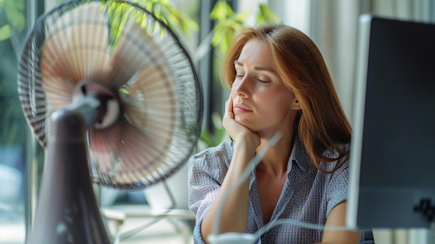 Photo struggling to stay cool on a hot summer day