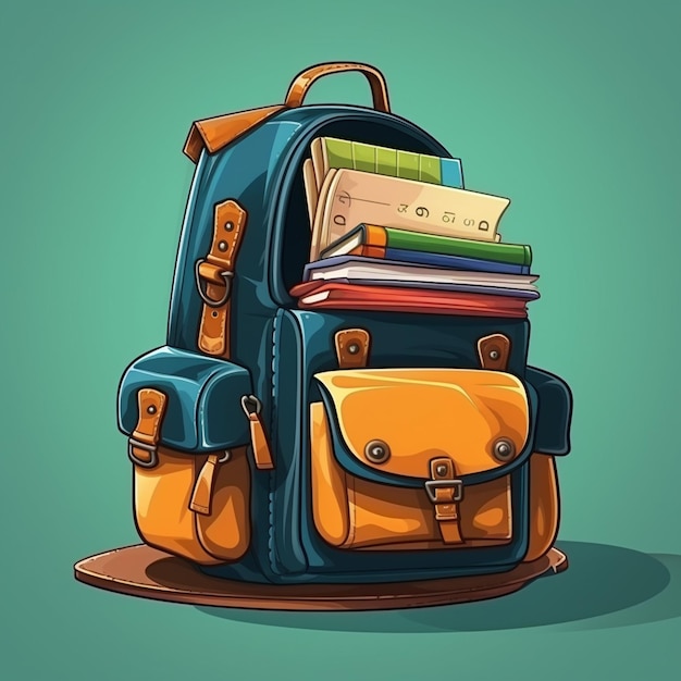 Student bag with study object inside vector