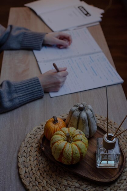 Student doing homework at home