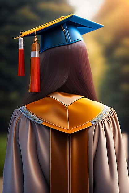 Student graduate of the university back view