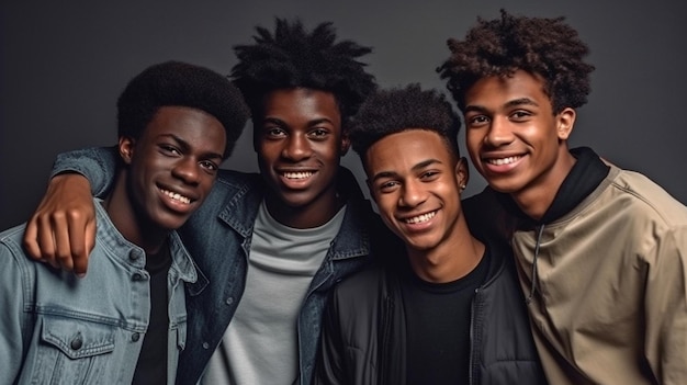 Student group portrait of a lovely black dude GENERATE AI