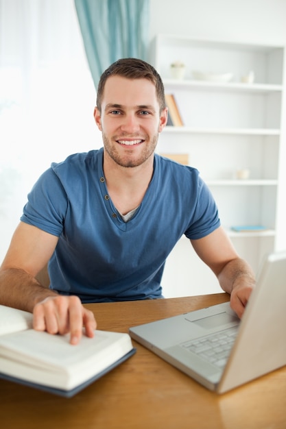 Student happy about research results