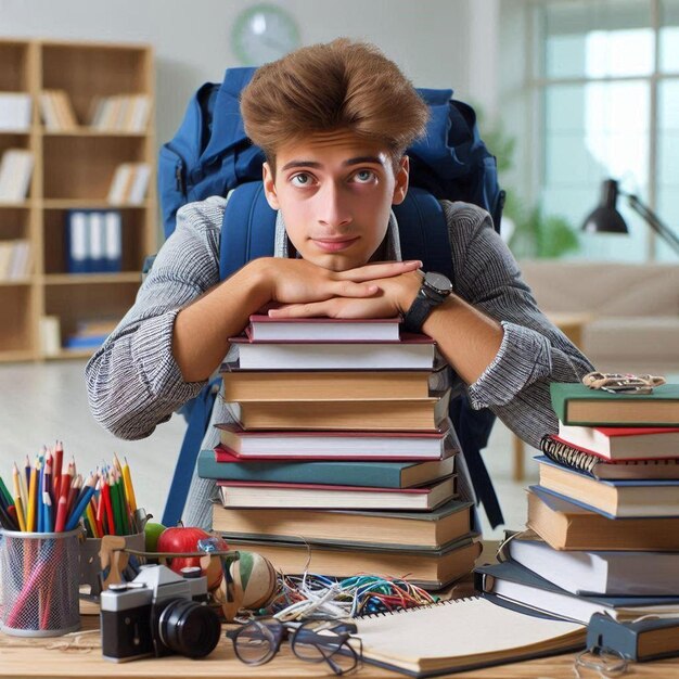 Photo a student prepares for school