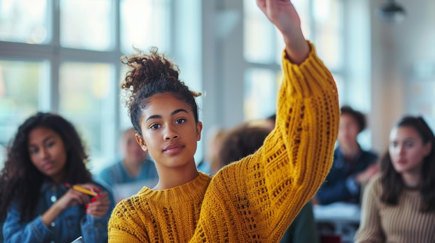 Student raising a hand