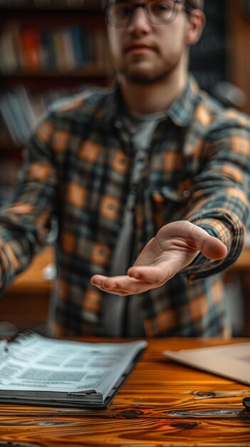 Photo a student sitting at a desk at the university