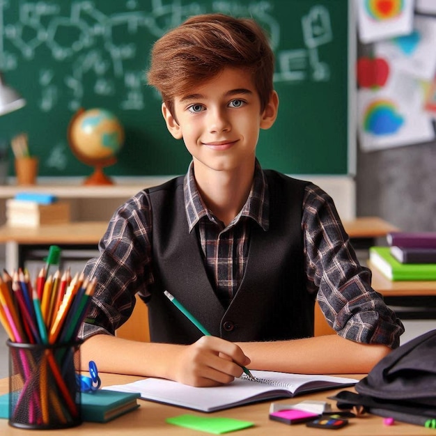 Student Studying at Their Desk