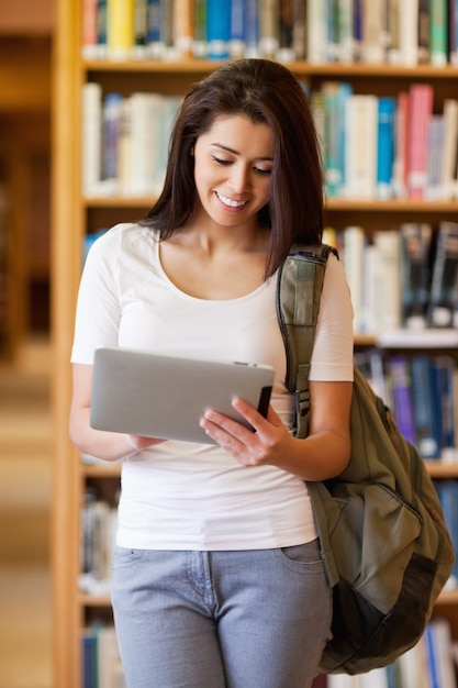 Student using a tablet computer