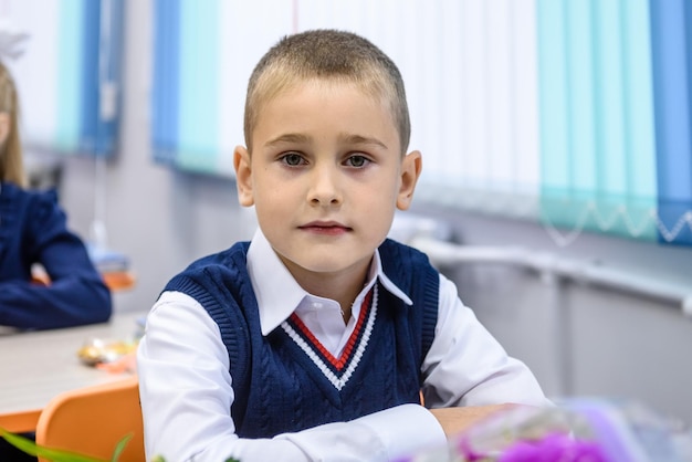 A students in the classroom at the first lesson