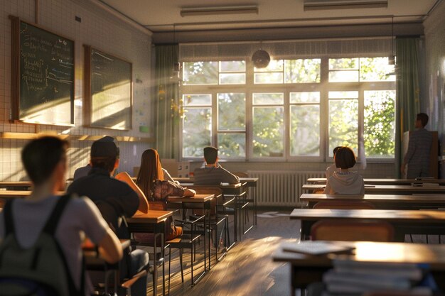 Students in a classroom