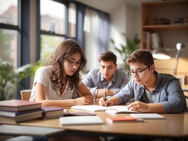 Photo students engaged in group study