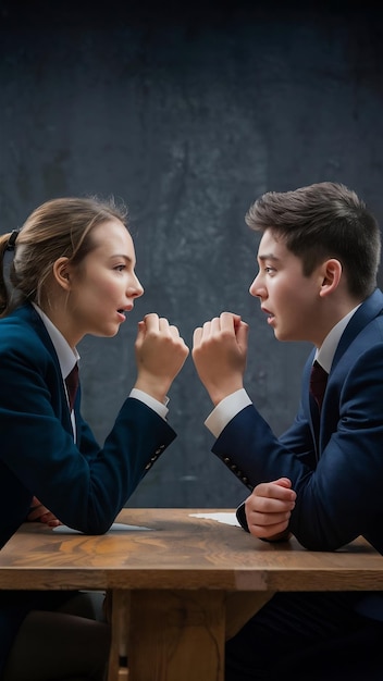 Photo students engaged in a heated debate in the schools debate club