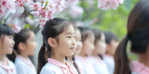 Students go on a field trip to a cultural center to discover and participate in local spring traditions Concept Local Traditions Spring Festivities Cultural Center Student Field Trip