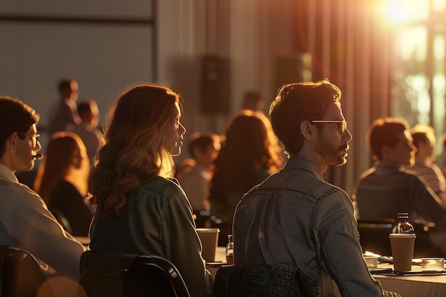 Students at an international conference