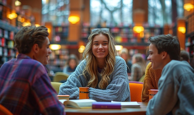 Photo students taking a break