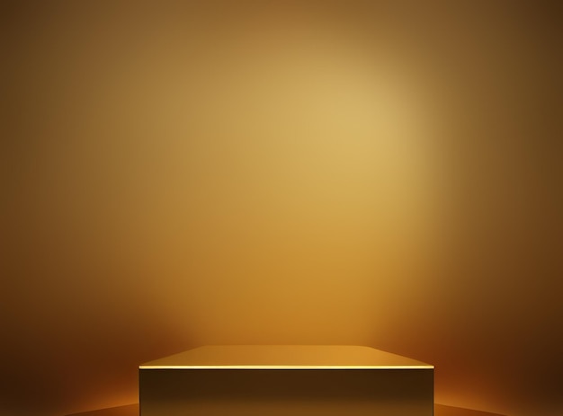 Studio background with realistic podium Empty stage Digital illustration