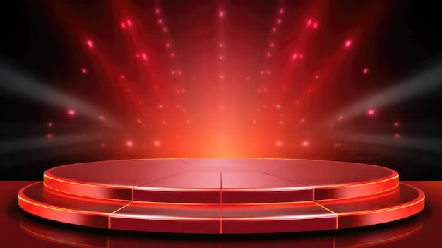 Studio background with realistic podium spotlight