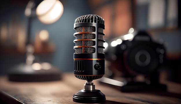 Studio microphone for recording podcasts close up