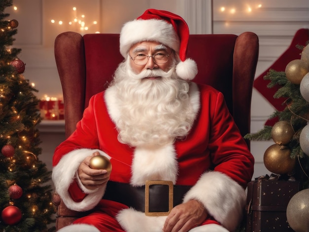 Studio professional photo of Santa Claus on white background