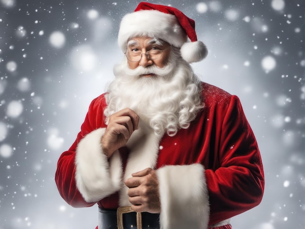 Studio professional photo of Santa Claus on white background