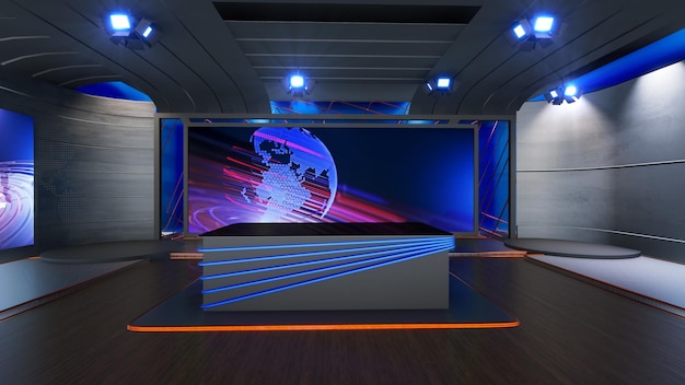 Studio Set Background 2267_3D Virtual TV Studio News_Studio Background