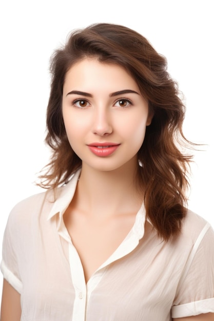 Studio shot of an attractive young woman isolated on white created with generative ai