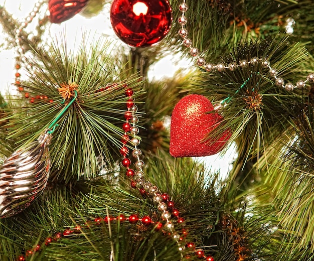 Studio Shot Of Decorated Christmas Tree