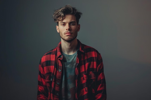 Studio shot of young handsome man standing