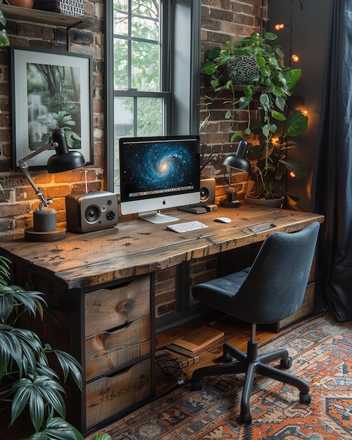 A Studio With Simple Clean Desk Wallpaper