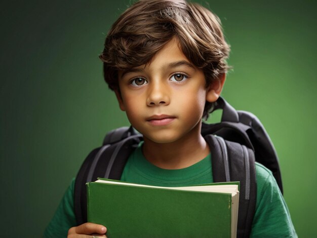 A studious young scholar a precocious boy with a backpack