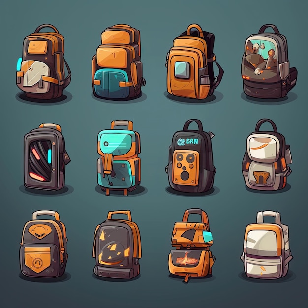 study school backpack ai generated object design learn kid book child study school backpack illustration