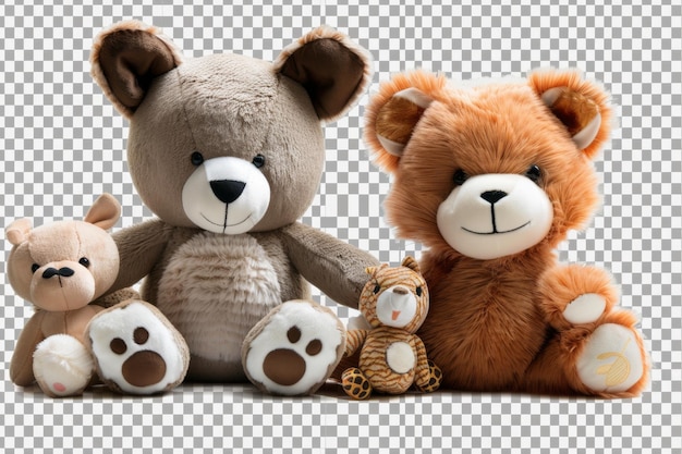 Stuffed Animals Isolated In Transparent Background