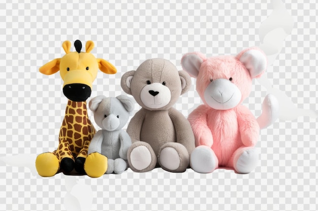 Stuffed Animals Isolated In Transparent Background