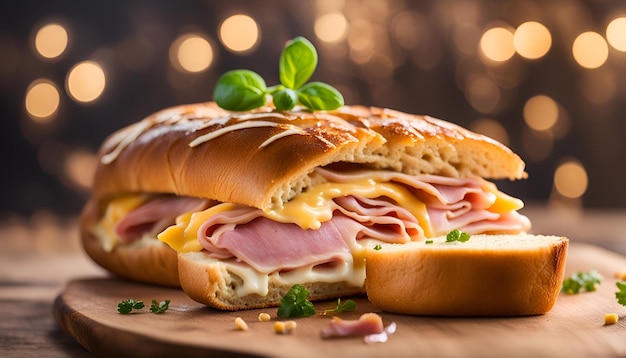 Stuffed Bread with ham and cheese