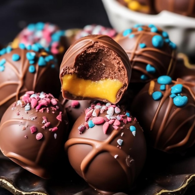 Stuffed chocolate brigadeiro filled chocolate