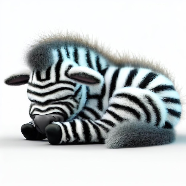 A stuffed zebra with a black and white stripes.