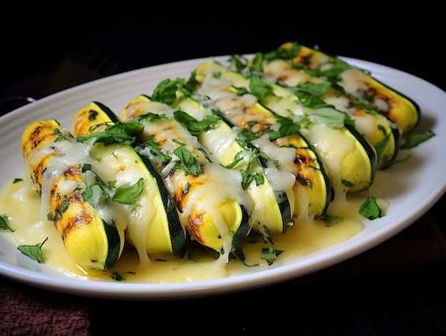 stuffed zucchini made in the oven generated ai