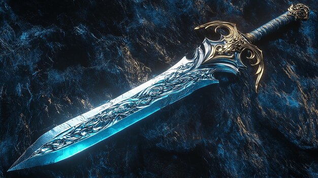 Photo stunning 3d fantasy sword digital art