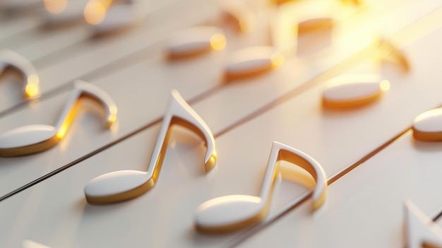 Photo stunning 3d rendering of abstract musical notes perfect for artistic projects